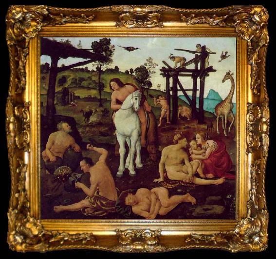 framed  Piero di Cosimo Vulcan and Aeolus, ta009-2